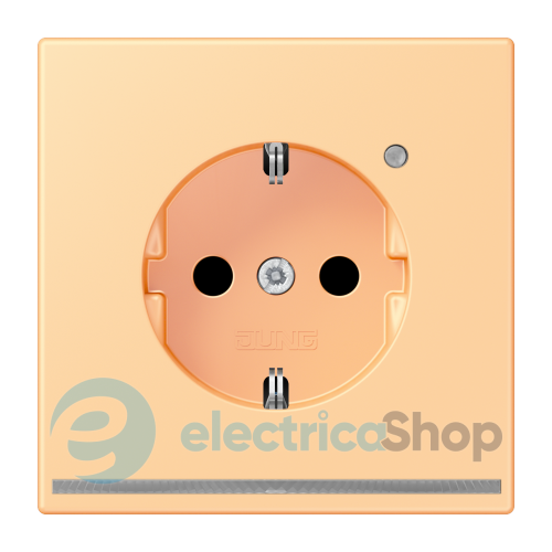 Розетка с з/к с LED подсветкой, пруж.зажим JUNG LC1520-OLNW258 terre sienne claire 59 (4320P)