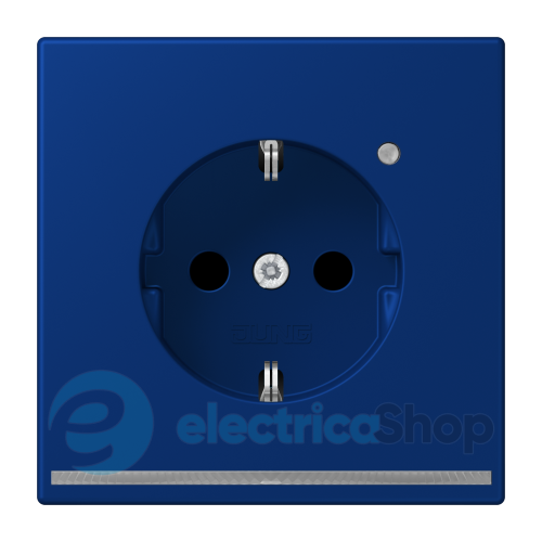 Розетка с з/к с LED подсветкой, пруж.зажим JUNG LC1520-OLNW261 bleu outremer foncé (4320T)
