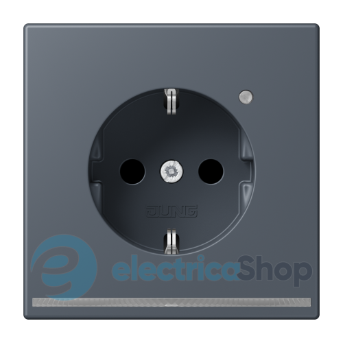 Розетка с з/к с LED подсветкой, пруж.зажим JUNG LC1520-OLNW262 gris foncé (4320U)