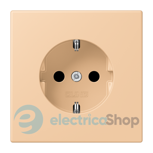 Розетка с з/к 250V/16A, пруж.зажим JUNG LC1520237 terre sienne claire 31 (32122)
