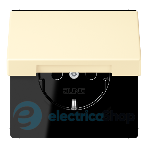Розетка с з/к 250V/16A с крышкой, шторки, винт.зажим JUNG LC1521BFKIKL201 blanc (32001)