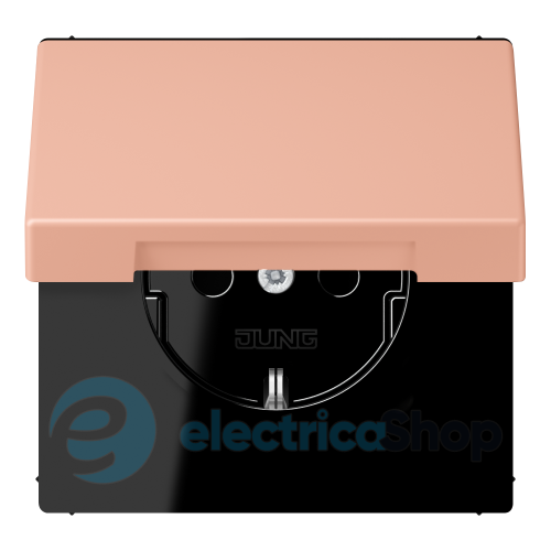 Розетка с з/к 250V/16A с крышкой, шторки, винт.зажим JUNG LC1521BFKIKL231 rose clair (32102)