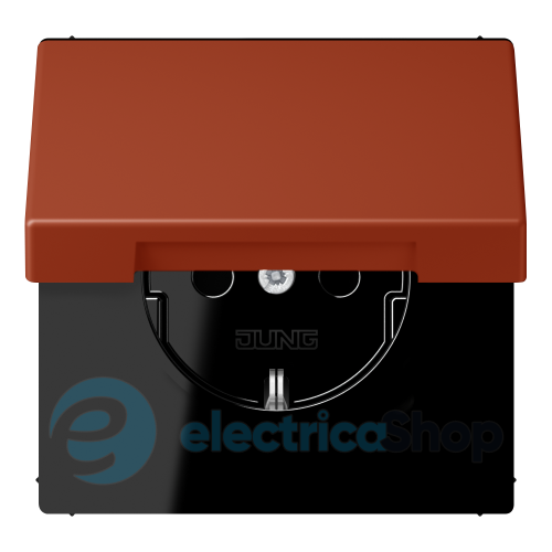 Розетка с з/к 250V/16A с крышкой, шторки, винт.зажим JUNG LC1521BFKIKL232 l'ocre rouge (32110)