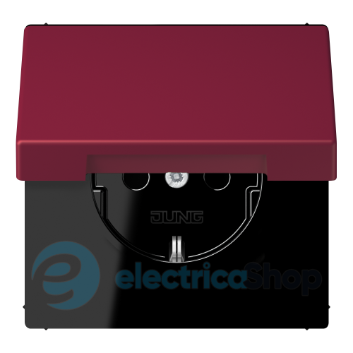 Розетка с з/к 250V/16A с крышкой, шторки, винт.зажим JUNG LC1521BFKIKL255 le rubis (4320M)