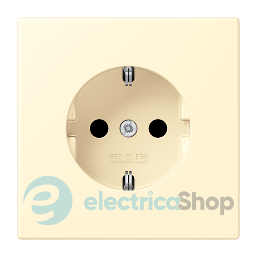 Розетка с з/к 250V/16A со шторками, винт.зажим JUNG LC1521KI201 blanc (32001)