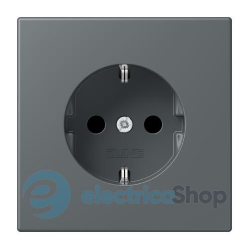 Розетка с з/к 250V/16A со шторками, винт.зажим JUNG LC1521KI202 gris foncé 31 (32010)