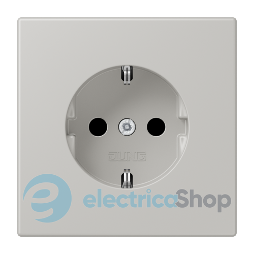 Розетка с з/к 250V/16A со шторками, винт.зажим JUNG LC1521KI205 gris clair 31 (32013)