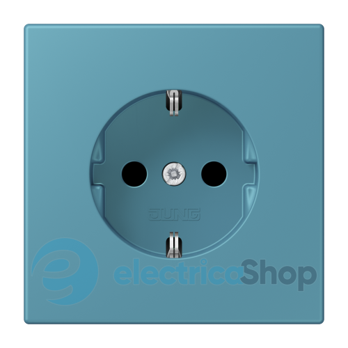 Розетка с з/к 250V/16A со шторками, винт.зажим JUNG LC1521KI212 céruléen vif (32031)