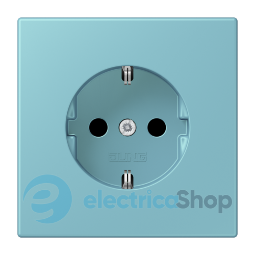 Розетка с з/к 250V/16A со шторками, винт.зажим JUNG LC1521KI213 céruléen moyen (32032)