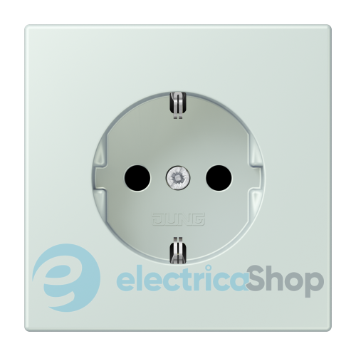 Розетка с з/к 250V/16A со шторками, винт.зажим JUNG LC1521KI215 céruléen pâle (32034)