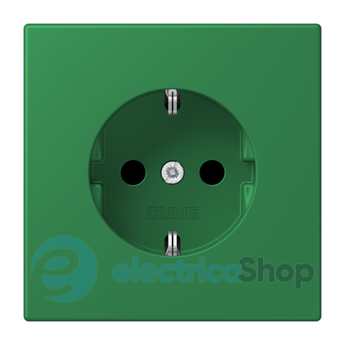 Розетка с з/к 250V/16A со шторками, винт.зажим JUNG LC1521KI219 vert foncé (32050)