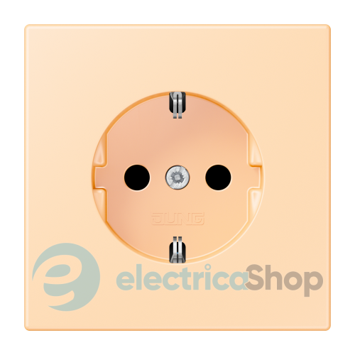 Розетка с з/к 250V/16A со шторками, винт.зажим JUNG LC1521KI223 ocre (32060)