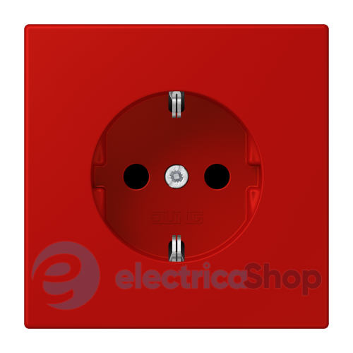Розетка с з/к 250V/16A со шторками, винт.зажим JUNG LC1521KI227 rouge vermillon 31 (32090)