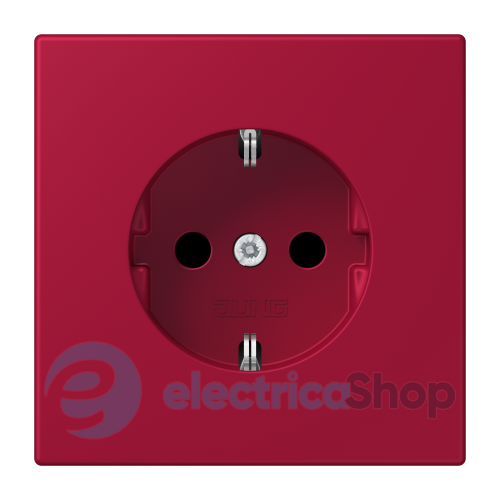 Розетка с з/к 250V/16A со шторками, винт.зажим JUNG LC1521KI229 rouge carmin (32100)