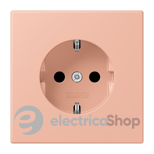Розетка із з/к 250V/16A зі шторками, гвинт.затиск JUNG LC1521KI231 rose clair (32102)