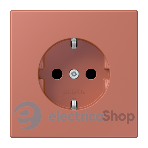 Розетка с з/к 250V/16A со шторками, винт.зажим JUNG LC1521KI236 terre sienne brique (32121)