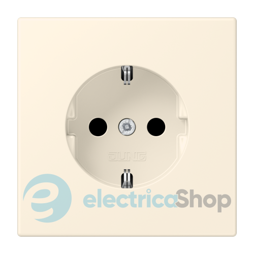 Розетка с з/к 250V/16A со шторками, винт.зажим JUNG LC1521KI245 blanc ivoire (4320B)