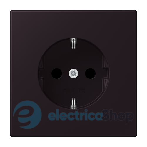 Розетка с з/к 250V/16A со шторками, винт.зажим JUNG LC1521KI248 noir d'ivoire (4320E)