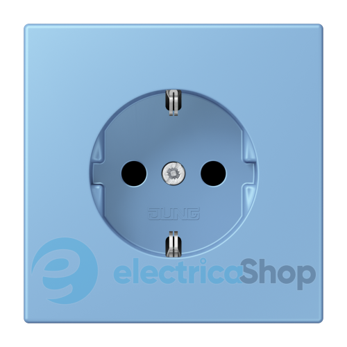Розетка с з/к 250V/16A со шторками, винт.зажим JUNG LC1521KI256 bleu céruléen 59 (4320N)