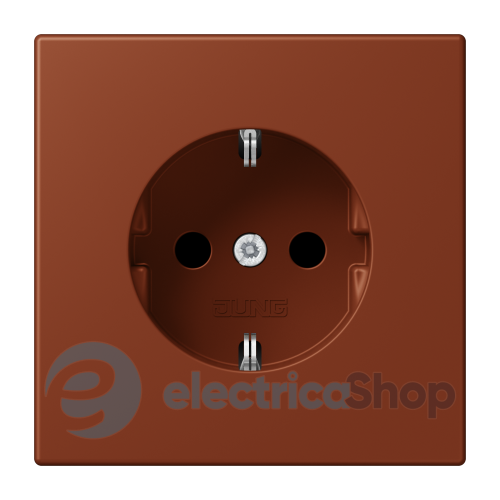 Розетка с з/к 250V/16A, винт.зажим JUNG LC1521247 terre sienne brûlée 59 (4320D)