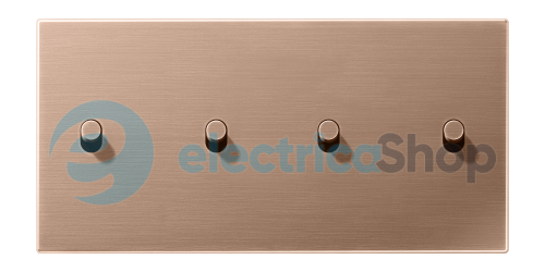 Накладка 2-постовая для выключателя с 4-мя тумблерами «цилиндр», горизонтальная Jung BRG12-250R42 матовая бронза