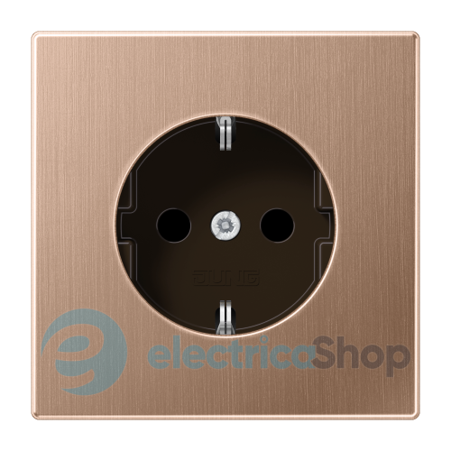 Розетка с з/к 250V/16A, винт. зажим, с защитными шторками Jung BRG1521KI матовая бронза