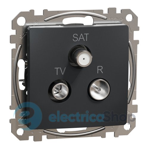 Розетка R/TV/SAT концевая 4дБ, Sedna Design SDD114481 черный