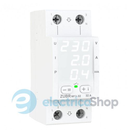 Багатофункціональне реле 1-ф, 32А, DIN, ZUBR MF2-32