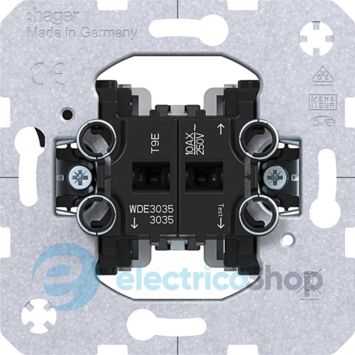 Механизм выключателя 2-кл. 10AX/250V, автомат. клеммы Hager WDE3035