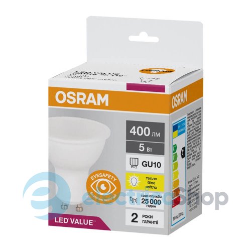 Світлодіодна лампа Osram LED PAR16 35 5W/830 400Lm 230V GU10 (4058075689510)