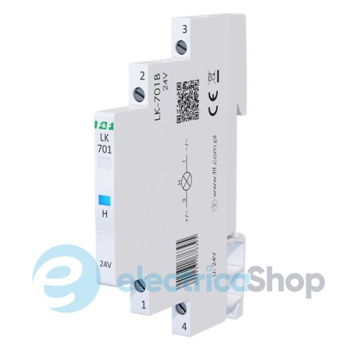 Индикатор напряжения 230V/AC+N, 1хLED, DIN, F&F LK-701B, синий