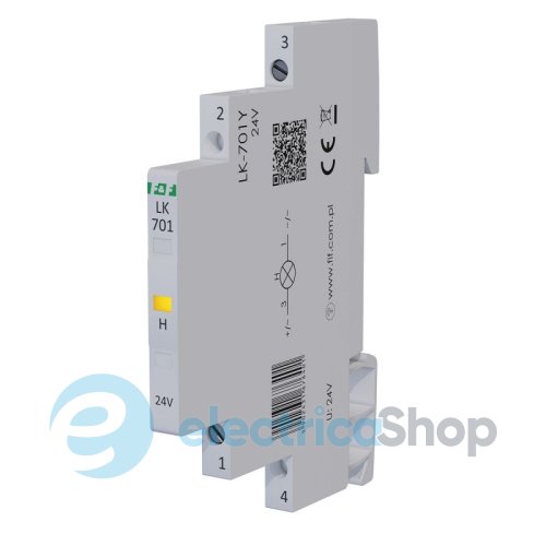 Индикатор напряжения 12÷48VAC / 12÷60VDC, 1хLED, DIN, F&F LK-701Y-24V, желтый