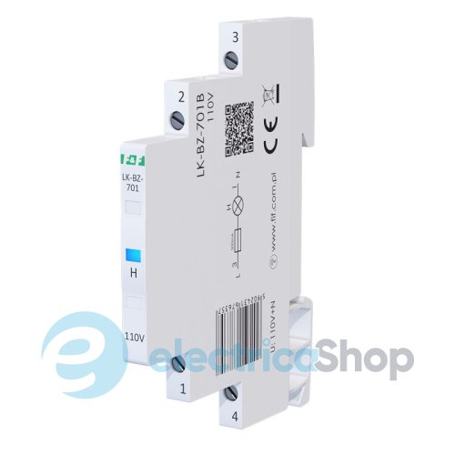 Индикатор напряжения 110V/AC+N, 1хLED, DIN, F&F LK-BZ-701B-110, синий