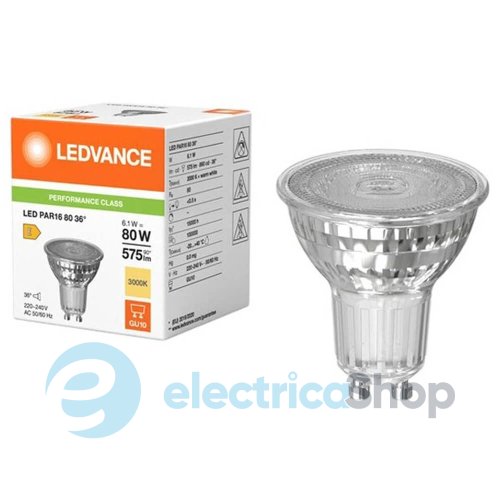 Светодиодная лампа Ledvance LED PAR16 80 36 6.1W 830 GU10 P LEDV 4099854457227