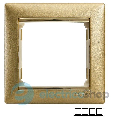 Рамка установочная 4-я Legrand Valena 770304, цвет «матовое золото»