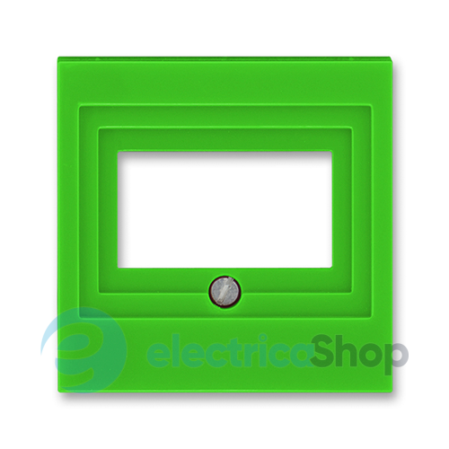 Центральная пластина для коммуникационных розеток «Levit», цвет «зеленый / дымчатый черный»