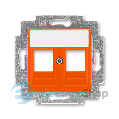 Комунікаційна накладка для механізмів типу Keystone «Levit», колір «помаранчевий / димчастий чорний»