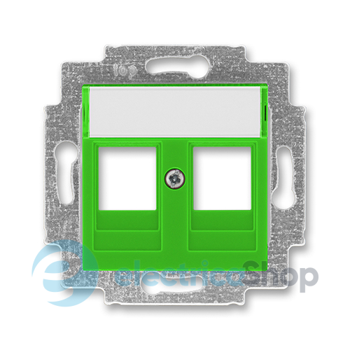 Коммуникационная накладка для механизмов типа Keystone «Levit», цвет «зеленый / дымчатый черный»
