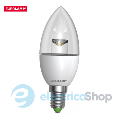 Светодиодная led-лампа «Eurolamp» ЕКО серия "D" CL прозрачная 6 Ватт E14 4000K «нейтральный свет»