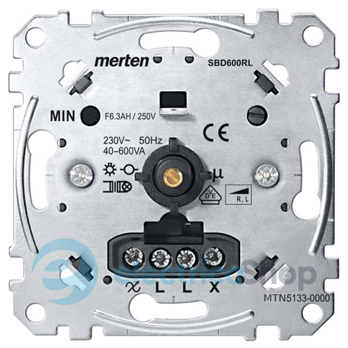Механізм димера (світлорегулятора) натискний 40-600 Вт/ВА Merten MTN5133-0000