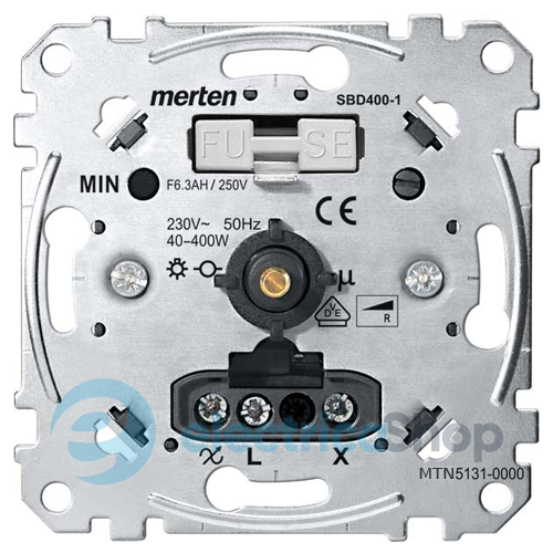 Механізм димера (світлорегулятора) поворотно-натискний 60-400W для л/н і г/л Merten MTN5131-0000