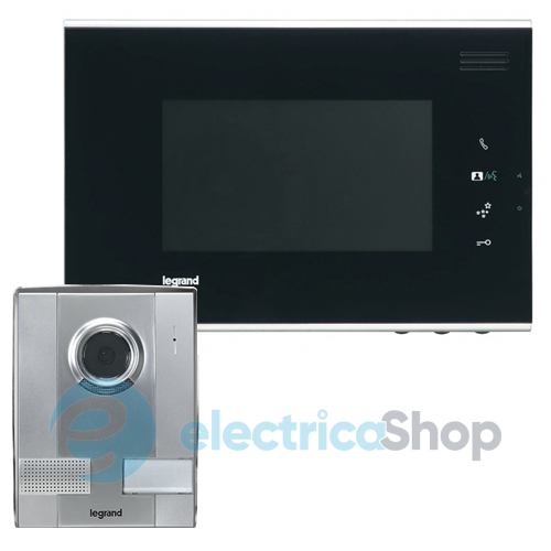Видеодомофон с цветным дисплеем 7'' Legrand 369210 черная панель (комплект)