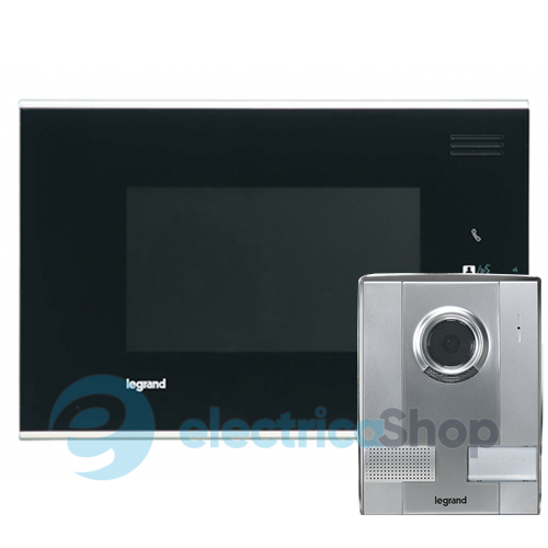 Домофон з кольоровим дисплеєм 7 '' Touch Legrand 369300 чорна панель (комплект)
