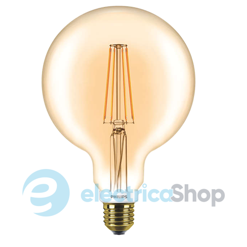 Лампа светодиодная декоративная Philips LED Fila Dim E27 7-60W 2700K 230V G120 GOLD