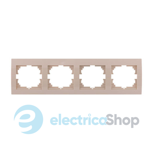 Рамка 4-ая горизонтальная б/вст Lezard Deriy (жемчужно-белый металлик)