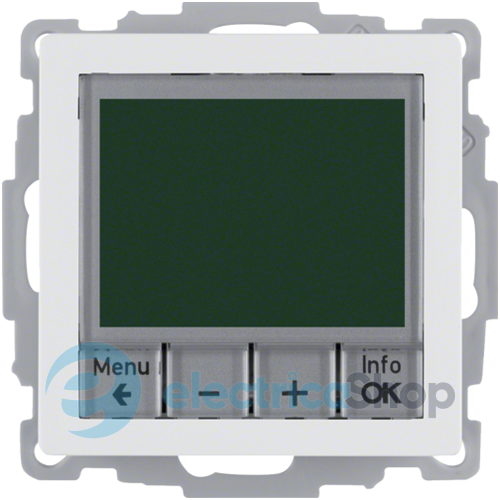 Термостат цифровой с таймером и дисплеем, 8А/250В, полярная белизна, «Q.1»/«Q.3»/«Q7» 20446089