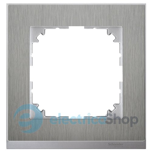 Рамка 1-постова колір сталь/колір алюмінію Merten M-PURE MTN4010-3646
