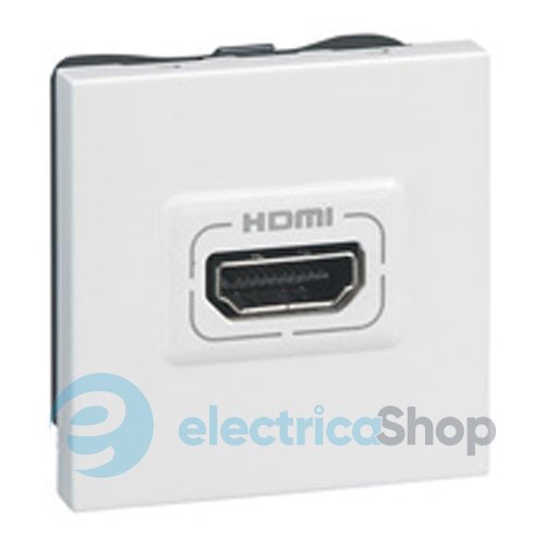 Розетка HDMI Mosaic 78768, 2 модуля, белая