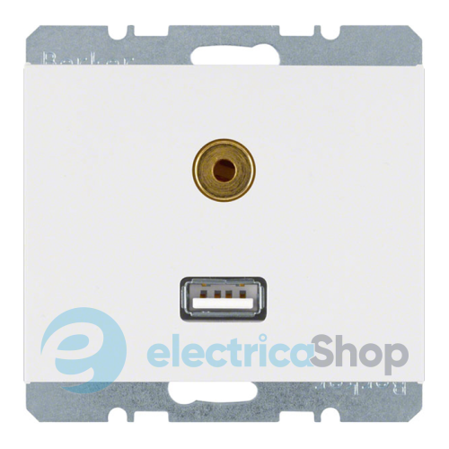 Розетка USB/3.5мм аудио, полярная белизна, «K.1» 3315397009