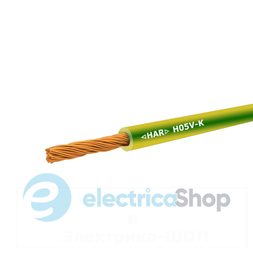 Провод 1X0,75mm&#178; H05V-K GNYE желто-зеленый